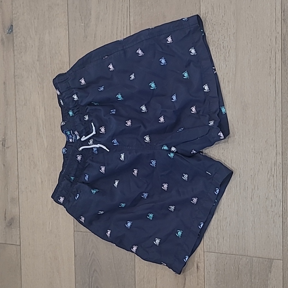 EUC Charleston Swim Trunks Men's sz XL Navy Blue Crab Motif Swim Shorts